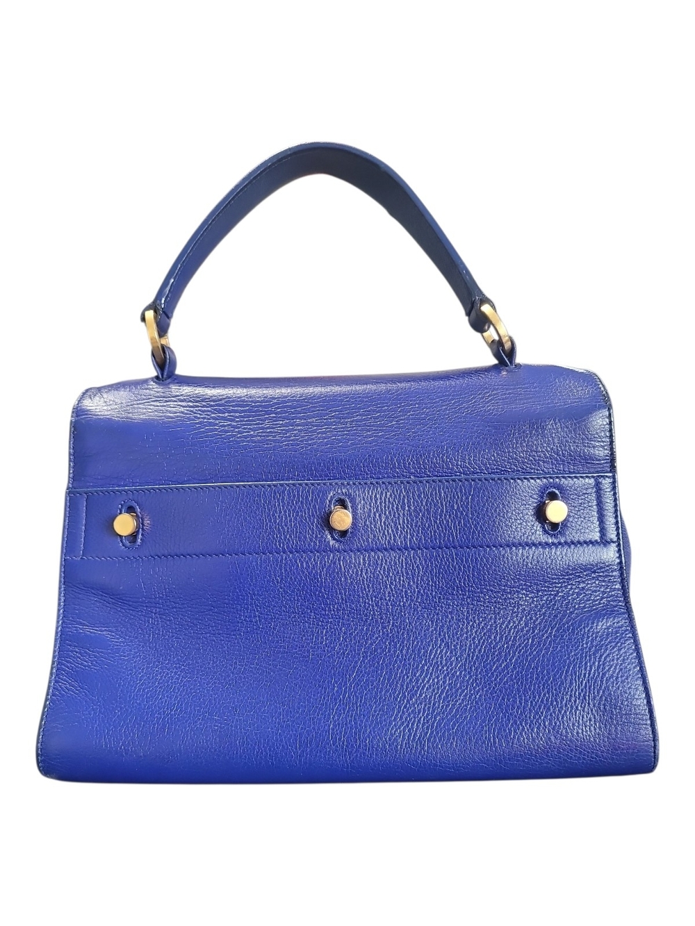 Saint Laurent Paris Blue Granulated Calf Leather New Muse 2 Bag - Picture 3 of 12